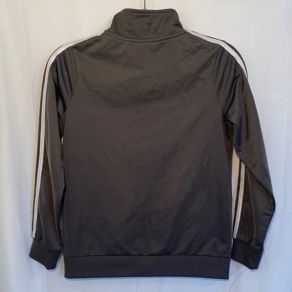 Adidas  grey and white full-zip track jacket Boys size medium 10/12